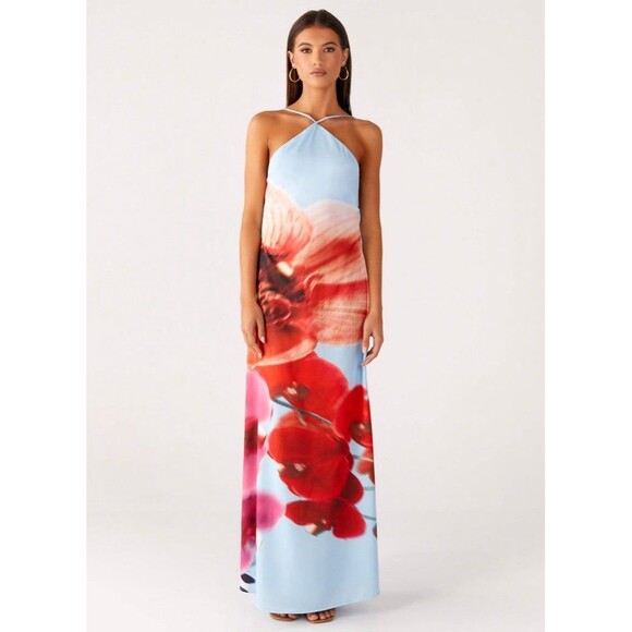Peppermayo Exclusive Chloe maxi Dress Turquoise Bloom Size 2 NWT - Picture 1 of 13